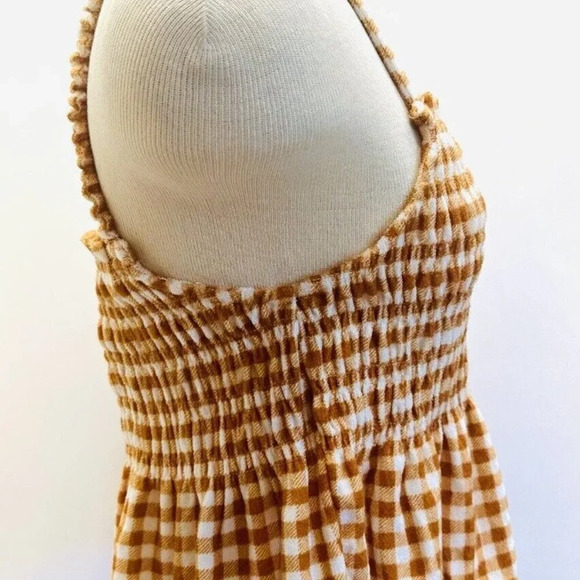 NWT SO Juniors Pullover Terry Cloth Smocked Peplum Plaid Shirred Tank Size Large - Picture 9 of 12